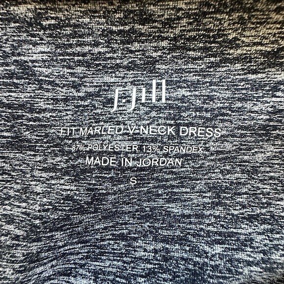 J JILL | NWOT FIT MARLED V-NECK DRESS BLACK & GRAY POCKETS | SMALL - Picture 11 of 13